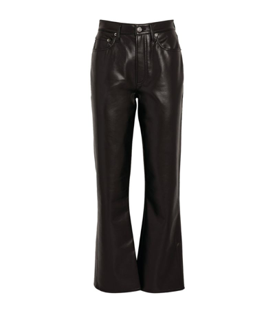 Shop Agolde Recycled Leather Trousers In Black