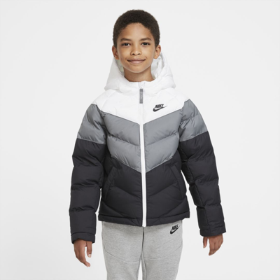 Shop Nike Sportswear Big Kids' Synthetic-fill Jacket In White,smoke Grey,black,white