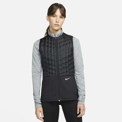 Shop Nike Women's Therma-fit Adv Downfill Running Vest In Black