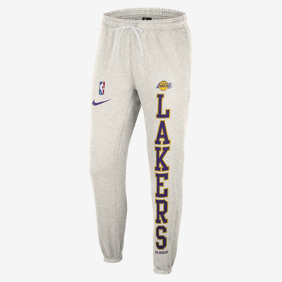 Shop Nike Los Angeles Lakers Courtside  Men's Nba Fleece Pants In Brown