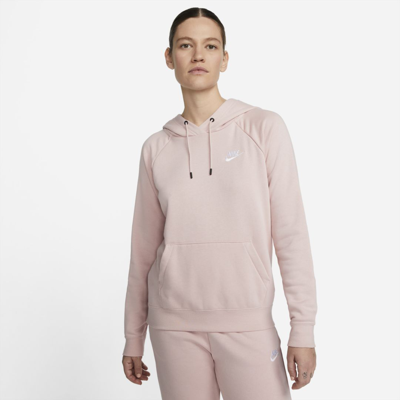 Shop Nike Women's  Sportswear Essential Fleece Pullover Hoodie In Pink