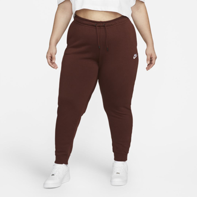 Shop Nike Sportswear Essential Women's Fleece Pants In Bronze Eclipse,white