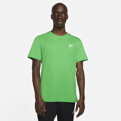 Shop Nike Sportswear Club Men's T-shirt In Light Green Spark,white