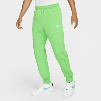Shop Nike Sportswear Club Fleece Joggers In Light Green Spark,light Green Spark,white