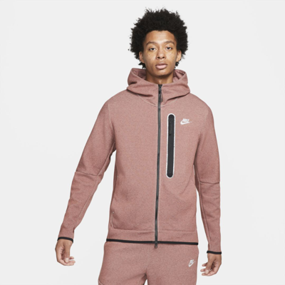 Shop Nike Sportswear Tech Fleece Men's Full-zip Hoodie In Redstone,heather
