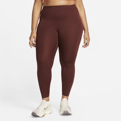 Shop Nike One Luxe Women's Mid-rise 7/8 Leggings In Bronze Eclipse,clear