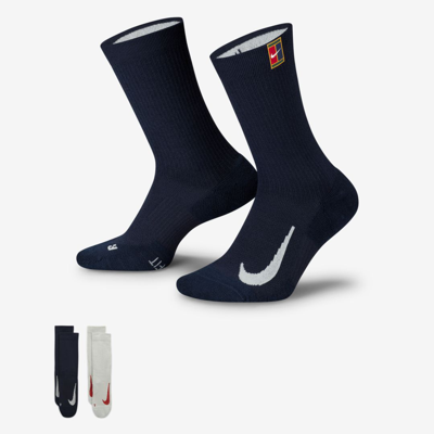 Shop Nike Court Multiplier Cushioned Tennis Crew Socks In Multi-color
