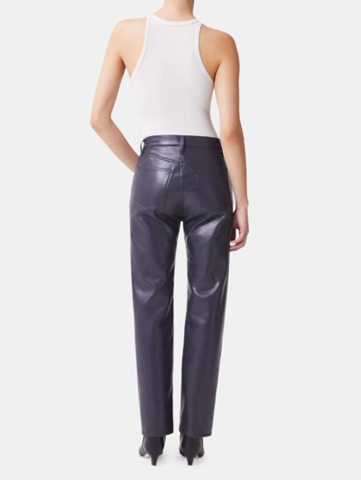 Shop Agolde Recycled Leather 90's Pinch Waist High Rise Straight Jeans In Shadow Patent