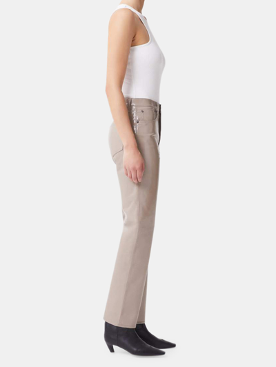 Shop Agolde Recycled Leather 90's Pinch Waist High Rise Straight Jeans In Quali Patent