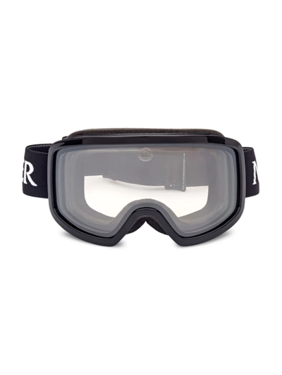 Shop Moncler Women's Terrabeam Shield Ski Goggles In Shiny Black