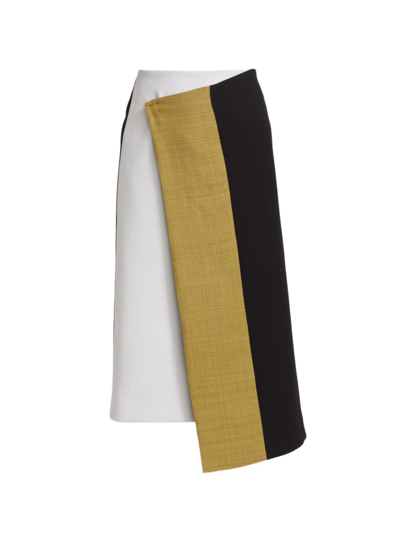 Shop Gauchère Colorblock Wrap Skirt In Black White Willow