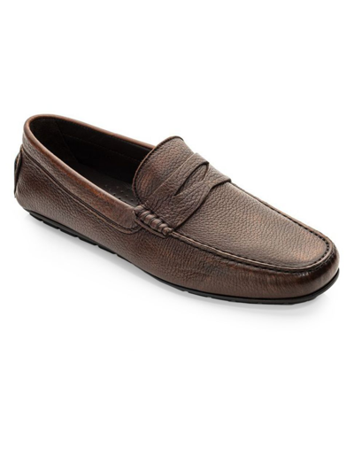 Shop To Boot New York Men's Vieques Grained Leather Loafers In Brown