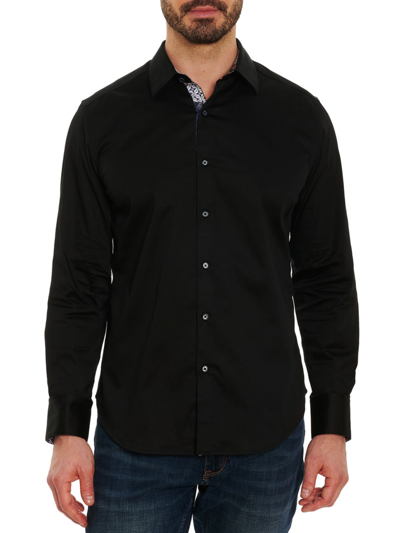 Shop Robert Graham Men's Righteous Woven Shirt In Black