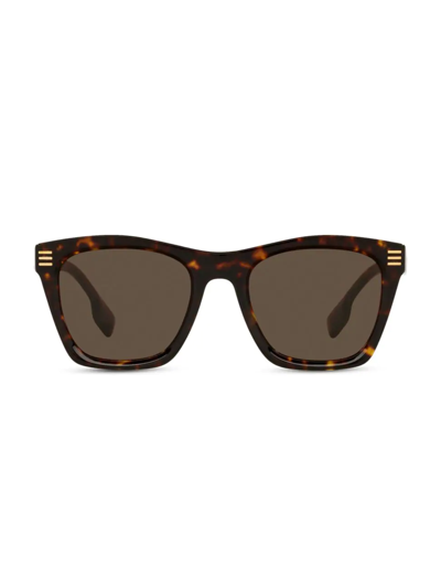 Shop Burberry Men's Be4348 52mm Square Sunglasses In Dark Havana