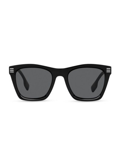 Shop Burberry Be4348 52mm Square Sunglasses In Blacksolid