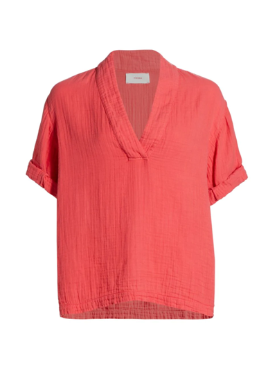 Shop Xirena Women's Avery Short-sleeve Top In Rose Coral