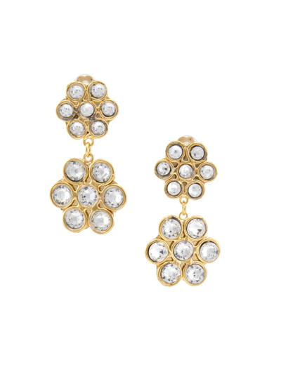 Shop Sylvia Toledano Women's Daisy 22k-gold-plated & Crystal Drop Earrings