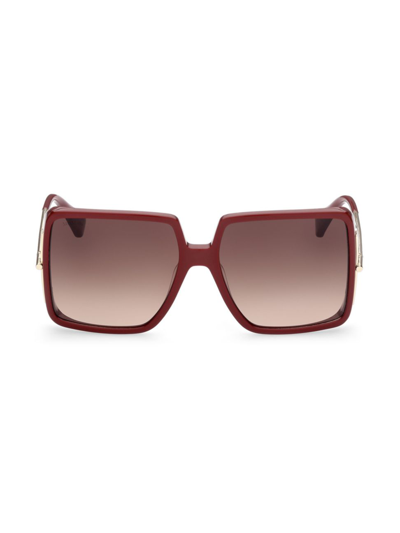 Shop Max Mara Women's 58mm Square Sunglasses In Red
