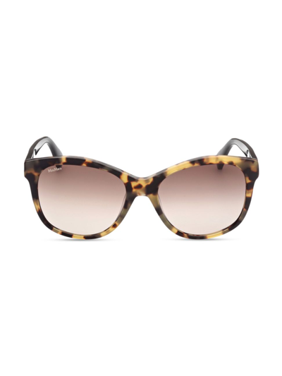 Shop Max Mara Women's 56mm Butterfly Sunglasses In Dark Havana