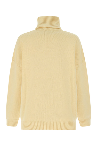 Shop Tory Burch Cream Wool Blend Oversize Sweater Yellow  Donna S