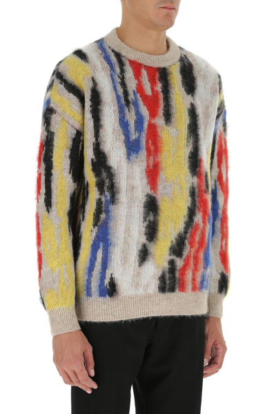 Shop Saint Laurent Embroidered Wool Blend Sweater  Printed  Uomo M