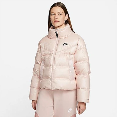 Shop Nike Women's Sportswear City Series Therma-fit Jacket In Pink Oxford/black