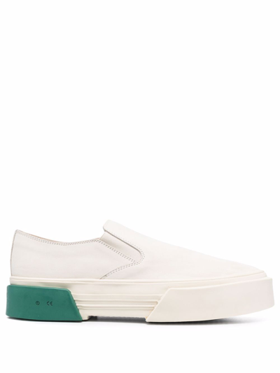 Shop Oamc Round-toe Low-top Sneakers In White