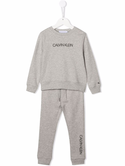 Calvin Klein Kids' Logo-print Tracksuit Set In Grey | ModeSens