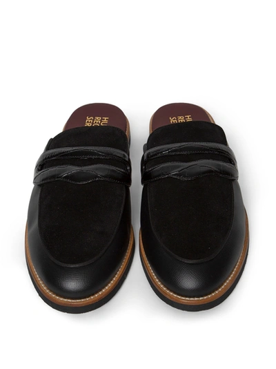 Shop Human Recreational Services Leather Palazzo Mule Slipper Black