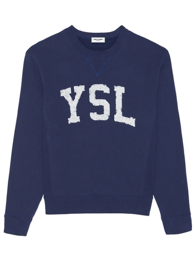 Shop Saint Laurent Crewneck Ysl Sweater