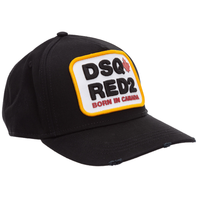 Shop Dsquared2 Adjustable Men's Cotton Hat Baseball Cap   Canada In Black