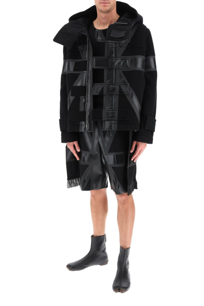 Shop Burberry Tailored Shorts With Flag Print In Black