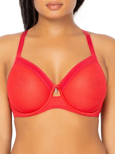 Shop Curvy Couture All You Mesh Bra In Diva Red