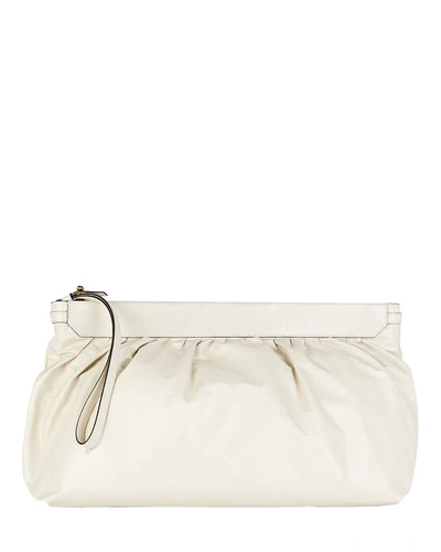 Shop Isabel Marant Luz Leather Pouch In Grey-lt