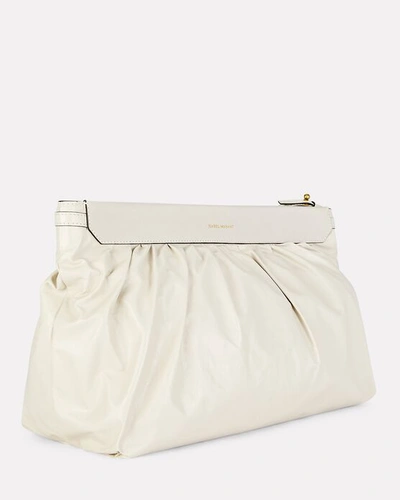 Shop Isabel Marant Luz Leather Pouch In Grey-lt
