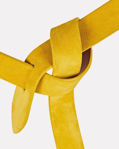 Shop Isabel Marant Lecce Knotted Suede Belt In Yellow