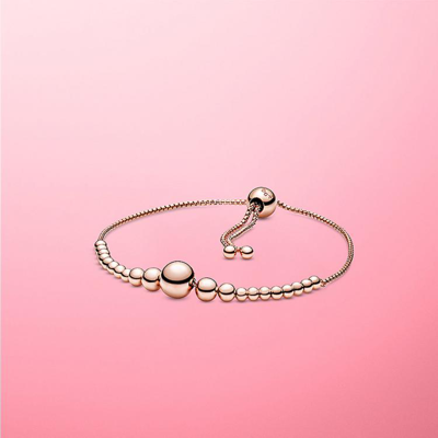 玫瑰色连珠设计手链绳女587749C00送女友礼物