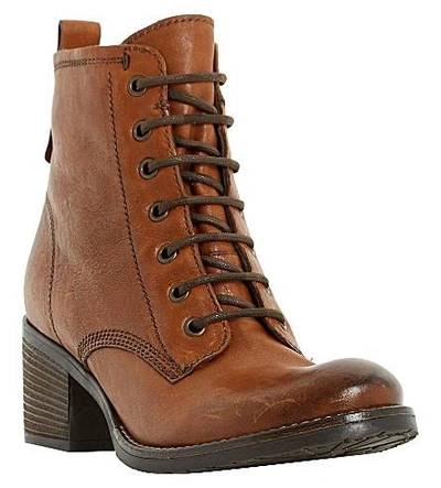 Shop Dune Patsie Lined Leather Ankle Boots In Tan-leather