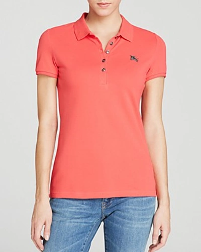 Burberry Logo Polo Shirt In Pomegranate Pink