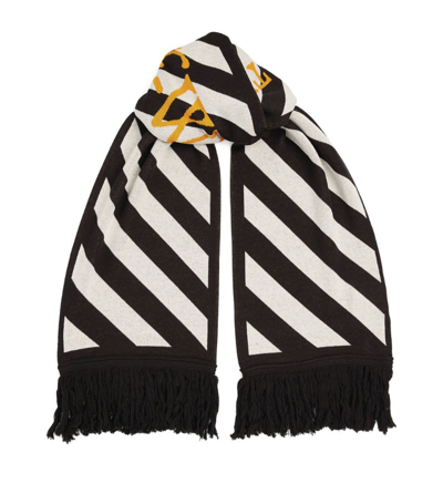 Shop Off-white Arrows And Stripes Scarf In Black