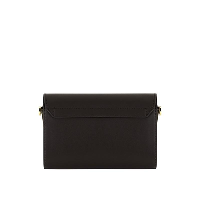 Shop Maison Häroã¯ne Shoulder Bag Lilia Tablet Mini Recycled Smooth Leather In Black