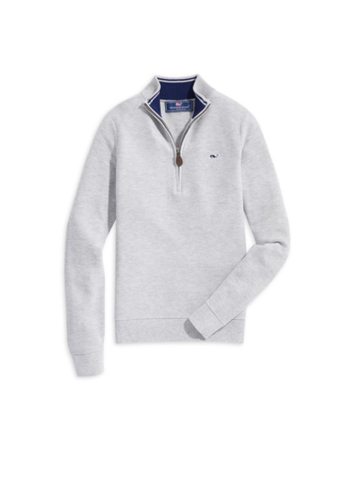Shop Vineyard Vines Little Boy's & Boy's Classic Zip Sweater In Light Grey