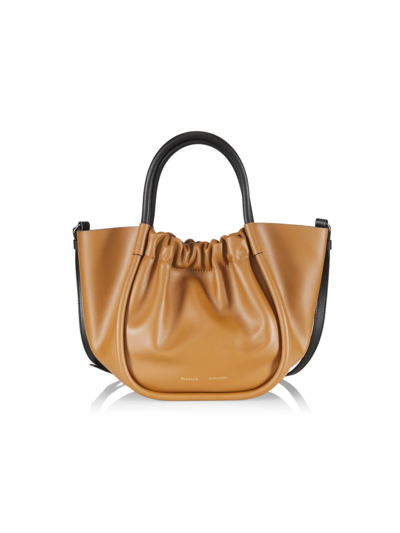 Shop Proenza Schouler Women's Small Ruched Leather Tote In Pumpkin