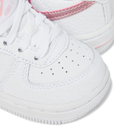 Shop Nike Air Force 1 Leather Sneakers In White/pink Glaze