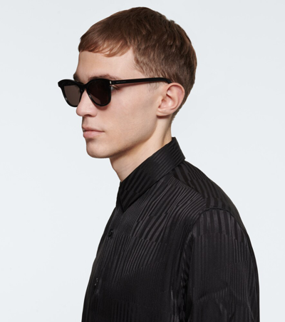 Saint Laurent Round-frame Acetate Sunglasses In Black-black-black