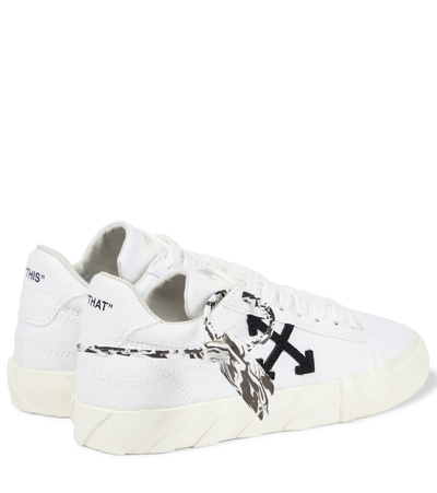 Shop Off-white Low Vulcanized Canvas Sneakers In White Black