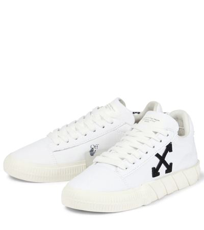 Shop Off-white Low Vulcanized Canvas Sneakers In White Black