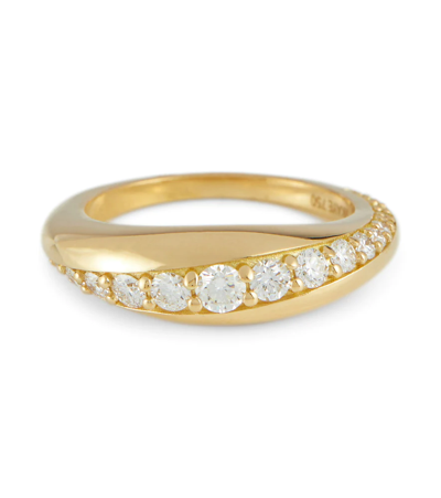 Shop Melissa Kaye Remi Small 18kt Gold Ring With Diamonds In Yellow Gold/diamonds