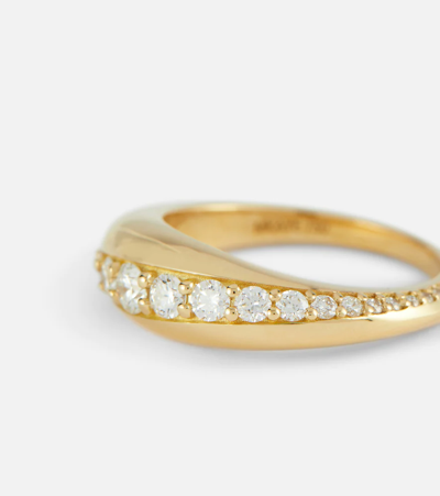Shop Melissa Kaye Remi Small 18kt Gold Ring With Diamonds In Yellow Gold/diamonds