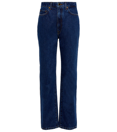 Shop Khaite Abigail Mid-rise Straight Jeans In Montgomery